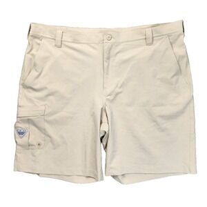 Columbia PFG Mens Shorts 42 Tan‎ Khaki Cargo Performance Fishing Gear 10 Inseam